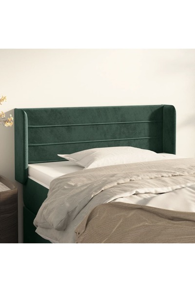 Concept Tăblie pat cu aripioare verde închis 93x16x78/88 cm catifea