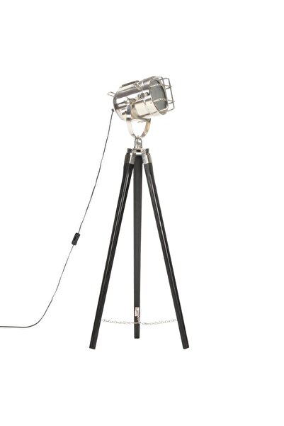Concept Lampă de podea trepied, negru, 97 cm, lemn masiv de mango