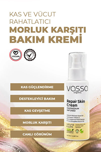 VASSA ORGANIC Kas ve Vücut Ağrıları İçin Rahatlatıcı, Morluk Karşıtı Bakım Kr...