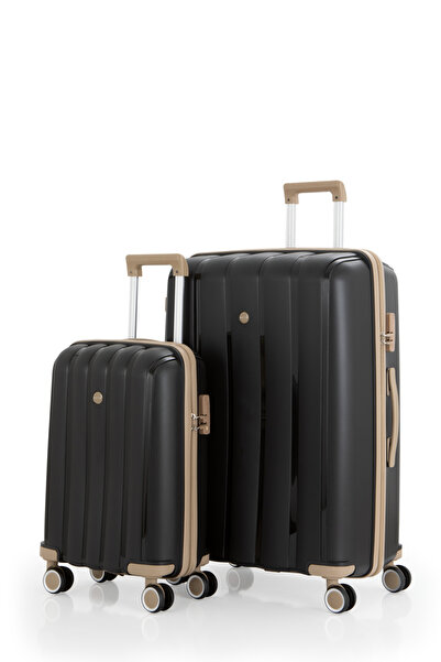 MÇS V305 PP Y.ÜRETİM VALİZ 55 CM + 75 CM KEMİK/BEBE MAVİ SET