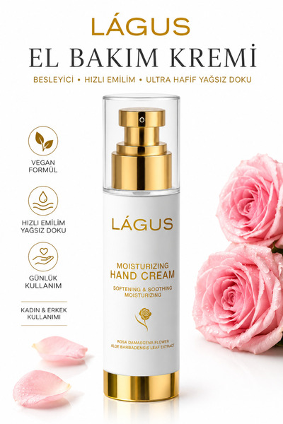 LAGUS El Bakım Kremi LÁGUS Besleyici Hızlı Emilim Ultra Hafif Yağsız Doku