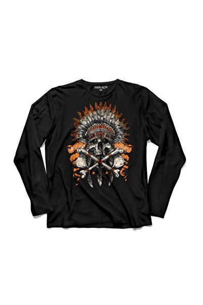 Kendim Seçtim Tricou cu mânecă lungă Indian Skull Metallıca India Skull
