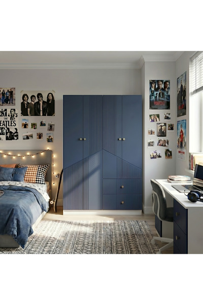 BYCİNO CENOVA 4 KAPAKLI 2 ÇEKMECELİ MODERN TASARIM MDF MEMBRAN KAPAK LAMBİRİ ...
