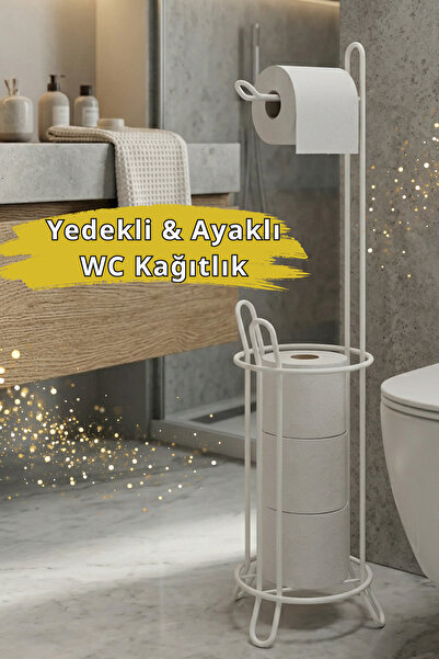 Wirewel Suport pentru hârtie igienică cu suport de rezervă crem, suport pentr...