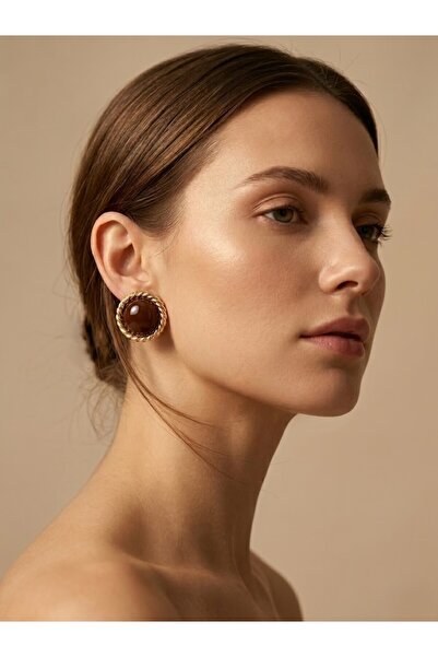 Royal Acrylic Rhinestone Round Earrings