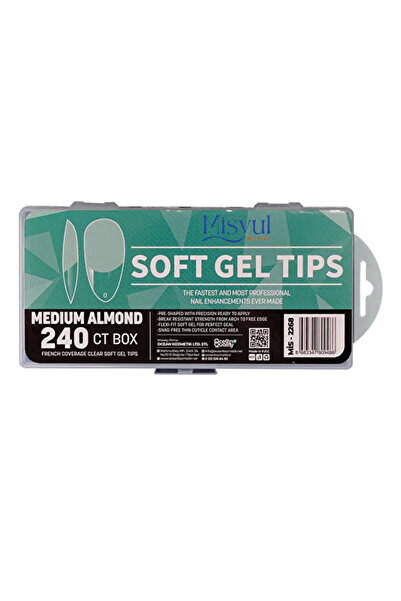 ERHCE Soft Gel Tips Almond Badem Takma Jel Tırnak 240'lı Protez Yeni Sistem
