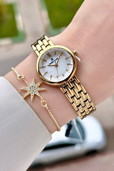Daniel Klein Gold Color 25 mm Women's Wristwatch with Gift Packaging