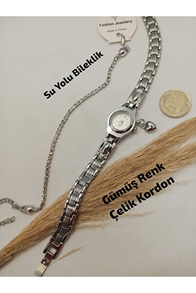 Brality Vintage Model Kadın Kol Saati , Gümüş Renk Kordon , Gümüş Renk Kasa ,...