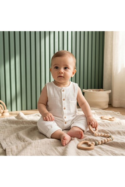 Tiffany Baby Kıds Tiffany Baby Müslin Theme Uzun Atlet Tulum 26024