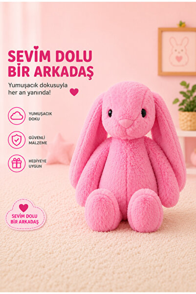 Işık kasabası 50 cm Uzun Kulak Uyku Arkadaşım Tavşan Yumuşacık Tüylü Peluş