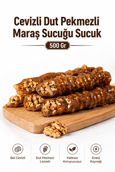 ÜLKÜ KURUYEMİŞ (500 GR) Kalın Cevizli Dut Pekmezli Maraş Sucuğu Sucuk Tatlı A...