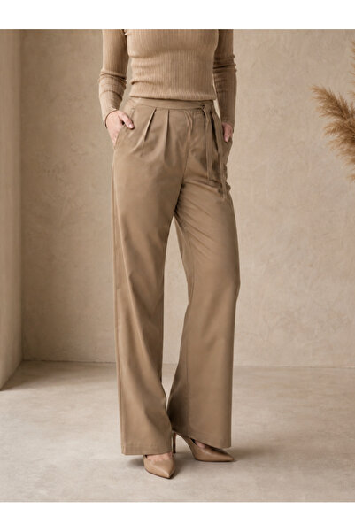 MADE İN ITALY CAMEL RENGİ PALAZZO PANTOLON