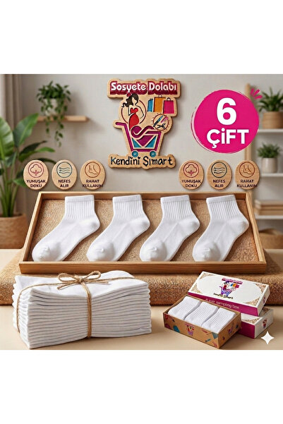 Sosyete dolabı 6 Çift Unisex Sporcu tenis Yarım Konç kolej çorap
