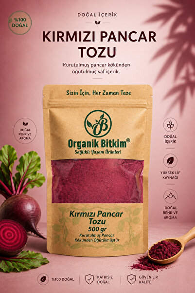 OB Organik Bitkim Organik Bitkim Kırmızı Pancar Tozu (Öğütülmüş) 500 gr