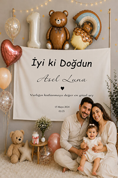 Vendini Kaliteli Kumaş , Kişiye Özel Doğum Günü Duvar Örtüsü