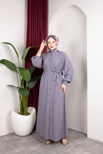 ECESSAMODAM Lara Bat Sleeve Buttoned Hijab Dress