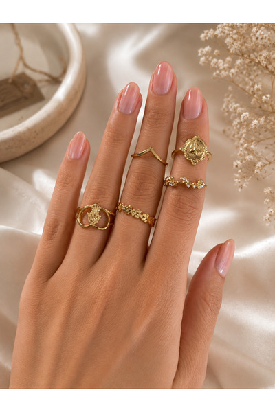 Fasion Jewelry 5 Adet Çoklu Yüzük Seti Eklem Yüzükleri