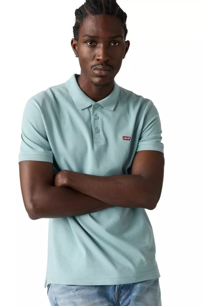 Levi's Ανδρικό μπλουζάκι 100% βαμβακερό Standard Fit Polo Neck Water Green - ...