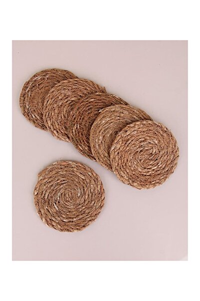 Straw Coaster 6PCS - Natural Jute Rope Knit Candle Coaster Coffee Serving Set Mug Coaster