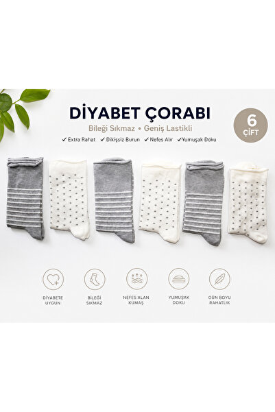 Murat Çorap 6 ȘOSETE DIABETICE SILVERY BUMBAC (SPECIALLY PRODUS FĂRĂ STRÂNGER...