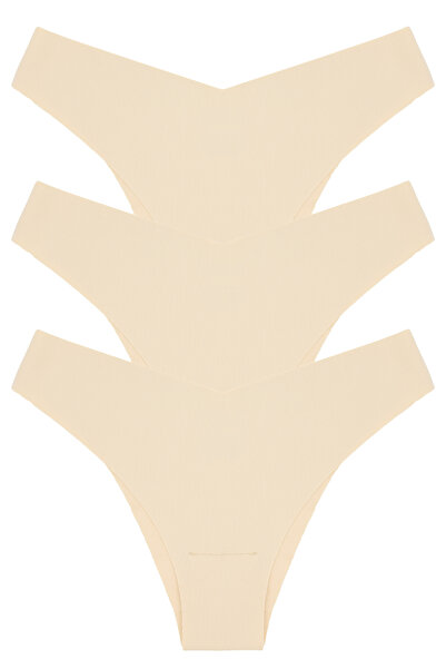 Nicoletta Γυναικεία εσώρουχα Laser Cut σε σχήμα V χωρίς σήμανση Πακέτο 3 τεμα...