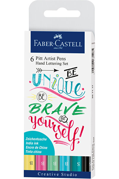 Faber Castell Pitt Artist Pen Calligraphy Set 6 Pcs Pastel Faber-Castell