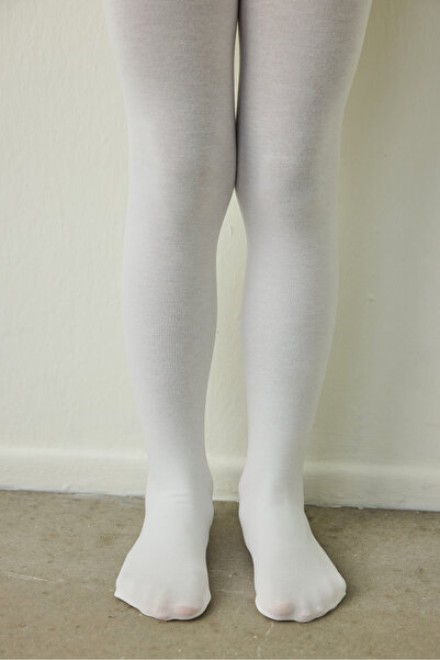 Penti White Girls' Bamboo Pantyhose