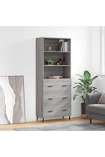 Concept Dulap înalt, gri sonoma, 69,5x34x180 cm, lemn compozit
