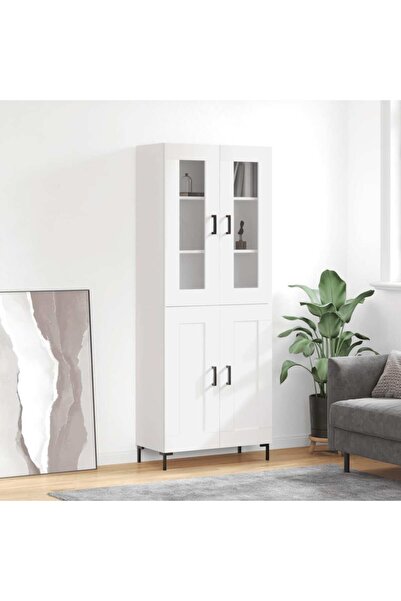 Concept Dulap înalt, alb, 69,5x34x180 cm, lemn compozit