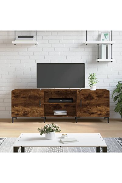 Concept Comodă TV, stejar fumuriu, 150x30x50 cm, lemn compozit