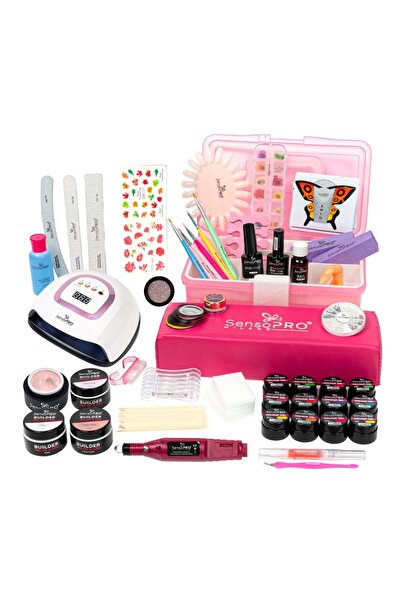 SensoPRO Milano Kit unghii false cu gel UV 15ml - Promoție # 39 + Geantă de m...