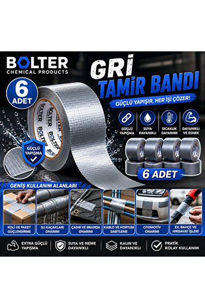 BOLTER CHEMİCAL PRODUCTS GRİ BRANDA ÇADIR TAMİR BANDI 48MM X 10 MT 6 Adet