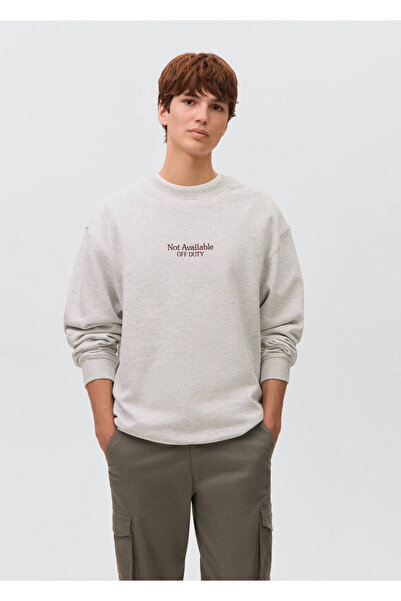 Mango Teen Desenli pamuklu sweatshirt