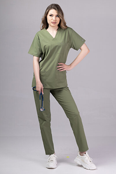 OEM Costum medical pentru femei FLEXI COTTON STRETCH, kaki