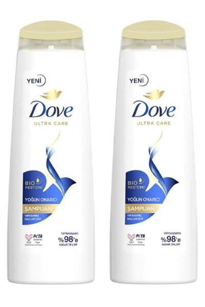 Dove شامبو العناية بالشعر لإصلاح الشعر التالف بشكل مكثف 350 مل × 2