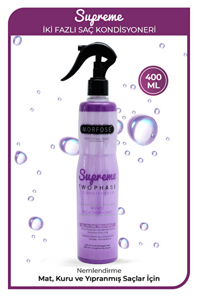 Morfose Çift Fazlı Supreme Fön Suyu 400 ml - Mat, Kuru ve Yıpranmış Saçlar