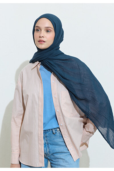 Freshscarfs Pamuklu Keten Şal Blueberry Soda