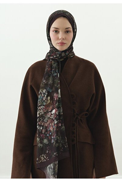 Freshscarfs Șal din bumbac și viscoză cu model, culoare prune închisă