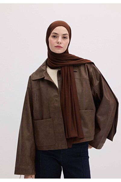 Freshscarfs Bambu Penye Şal Kızıl Kahve