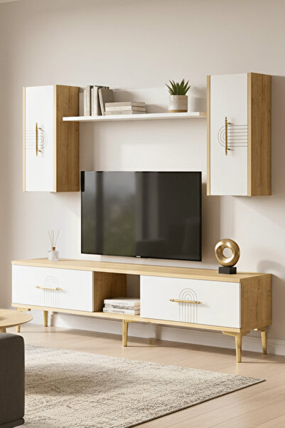 cnyr TVR1515DB - İDA TVR150 TV ÜNİTESİ TAKIM SAFİRMEŞE - BEYAZ 150CM