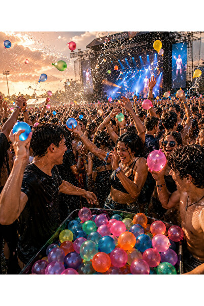 Parti dolabı 500 Adet Karışık Renk Su Balonu (1pkt-500adt) Havuz Parti Etkinliği