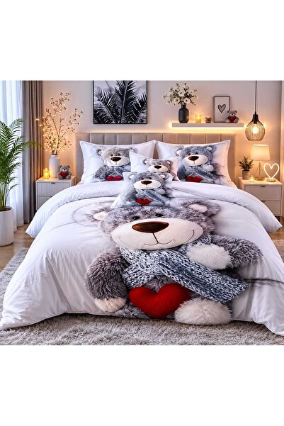 Casa Pucioasa Finet bedding, set of 6 pieces, grey, 200x230cm, 230x250cm