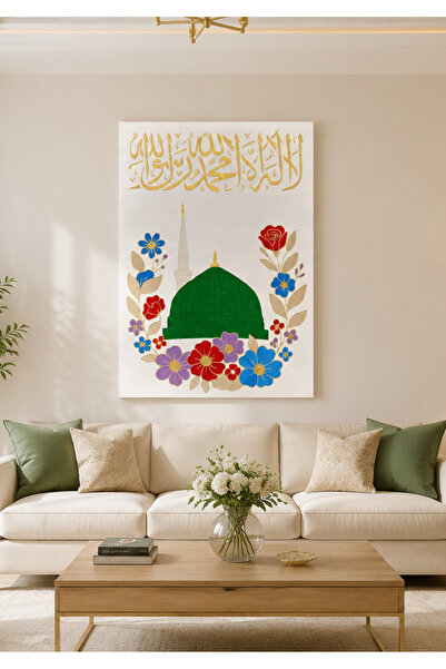 BOYAA Çiçekli Kabartmalı Mescidi Nebili İslami Boyama Seti 35x50 cm Kendin Ya...