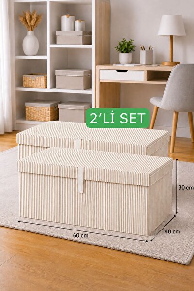 Helen's Home 2 Boxes with Lids Mega Size 60X40X30 cm