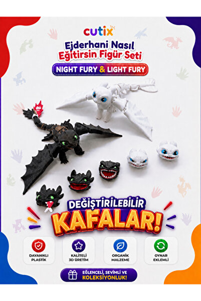 Cutix Dişsiz & Işığın Öfkesi Oyuncak Figür Ejderhanı Nasıl Eğitirsin Gecenin ...