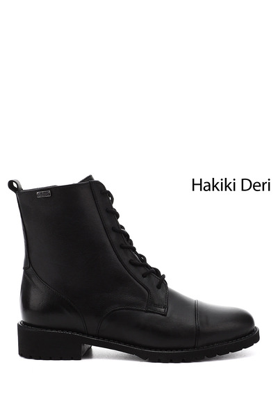 GÖNDERİ(R) Cizme de damă, negre, cu fermoar, talpă din cauciuc, din piele nat...