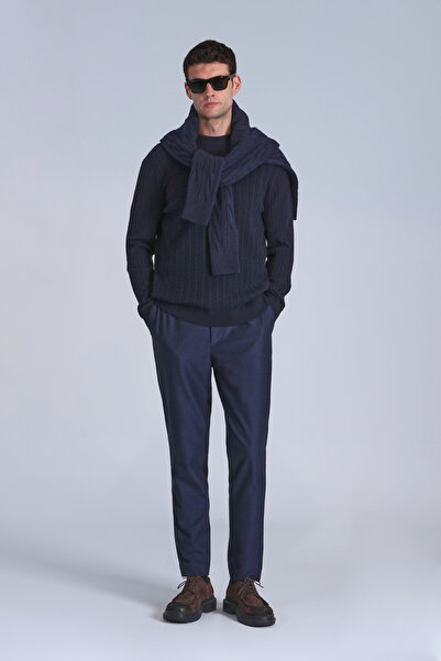 Lufian Pantaloni chino pentru bărbați Pier Spor, croială slim, bleumarin