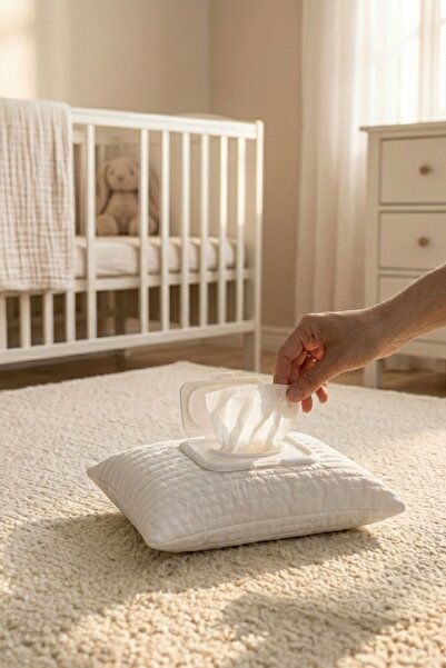 Modakids Askılı Taşınabilir Anne Bebek Fermuarlı Islak Mendil Kılıf Bebek Arabası Beşik Kenarı Kapitone Çanta