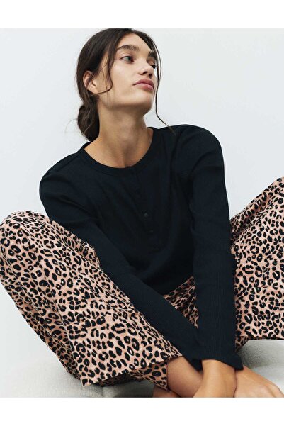 Marks & Spencer Leopar Desenli Pijama Takımı