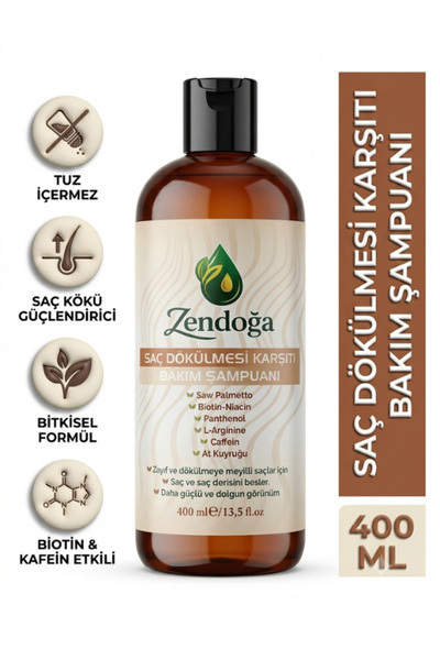 Yoğun Biotin & Kafein Kompleks Dökülme Karşıtı Şampuan - Doğal, Sülfatsız & Tuzsuz 400 ml